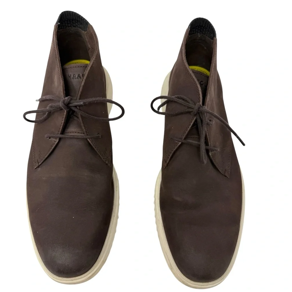 Cole Haan Men’s Size 9.5 Grand+ Chukka boots leather chocolate brown